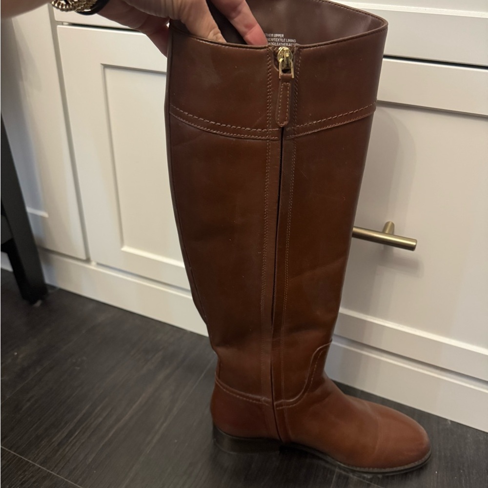 Brown Knee-High Leather Boots Tory Burch - Picture 3 of 4